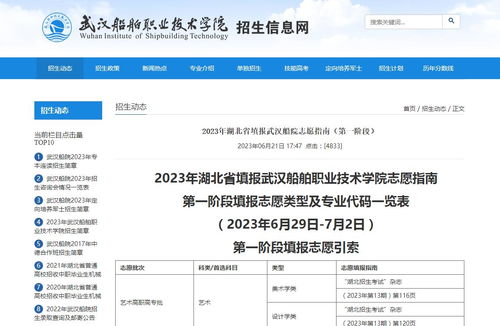 2023武漢船舶職業技術學院排名及2023高考招生信息查詢指南